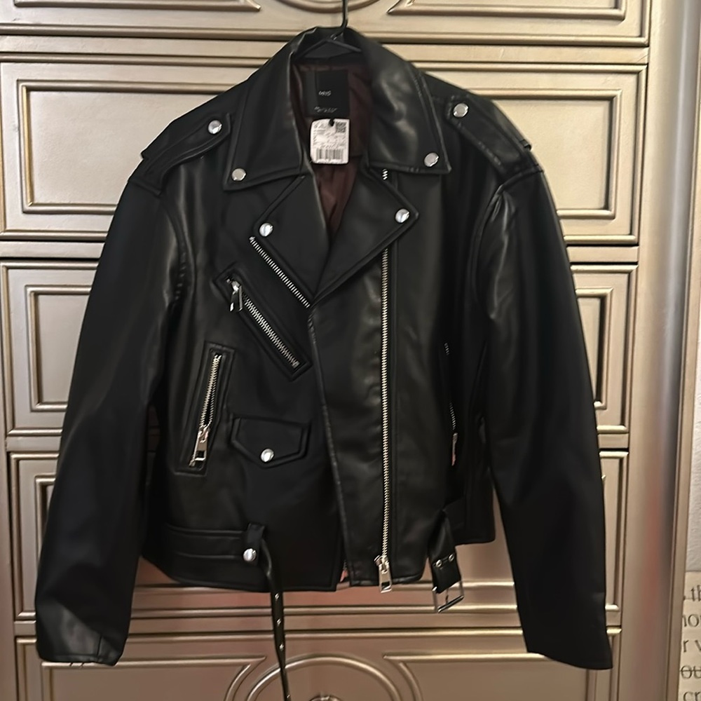 Mango faux leather biker jacket. New with tags.